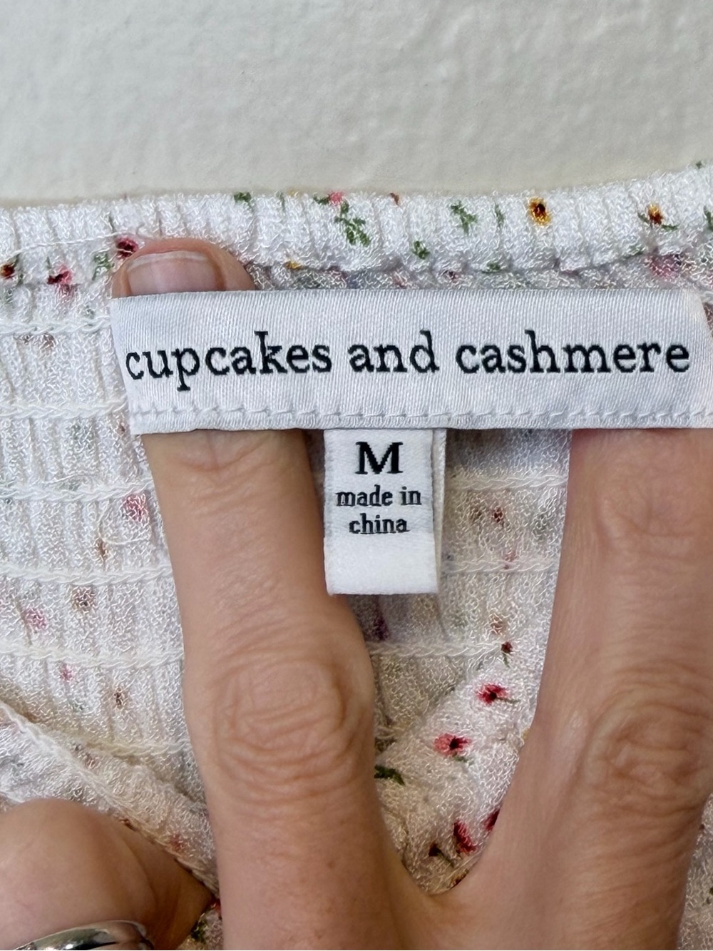 Cupcakes & Cashmere | Savannah Smocked Square-Neck Ditsy Floral Puff-Sleeve Top - Picture 13 of 15